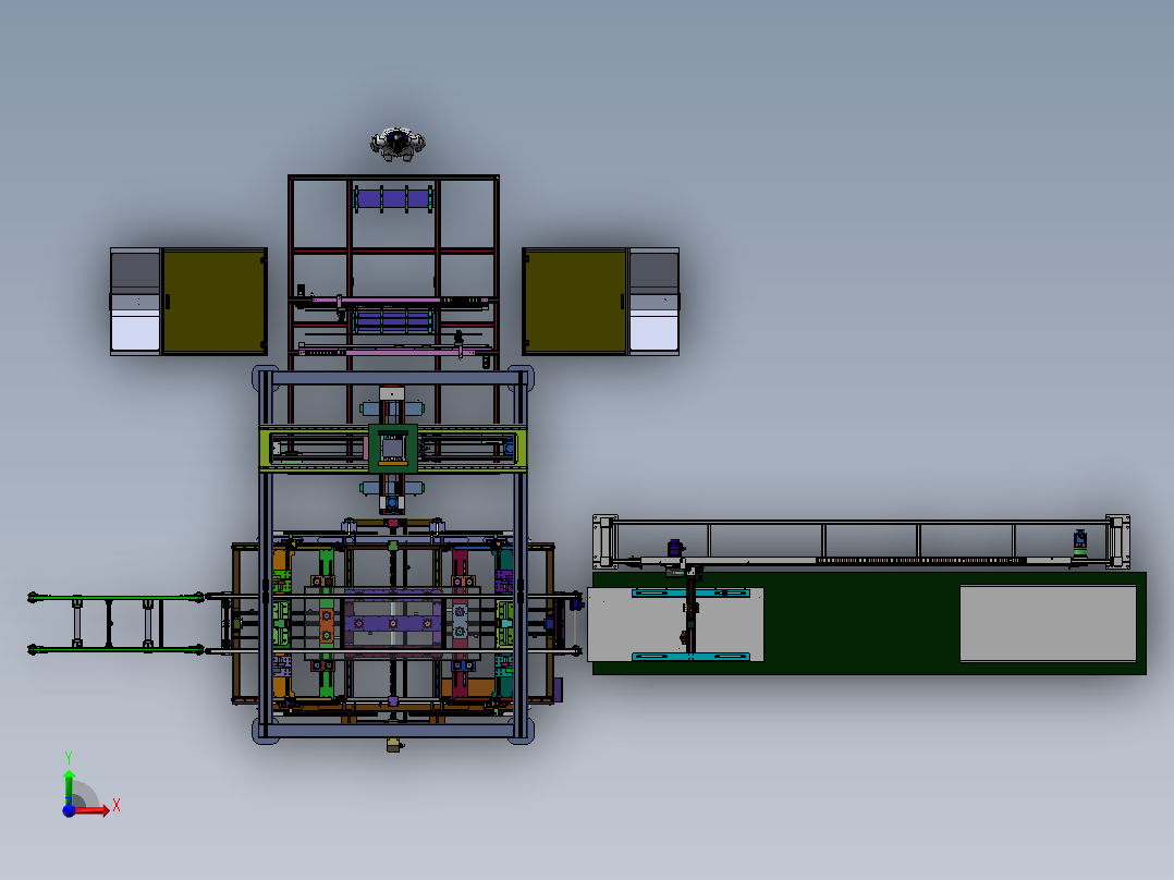 试衣镜组装设备前视图