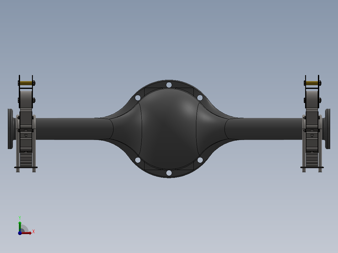 钢板弹簧悬架前视图