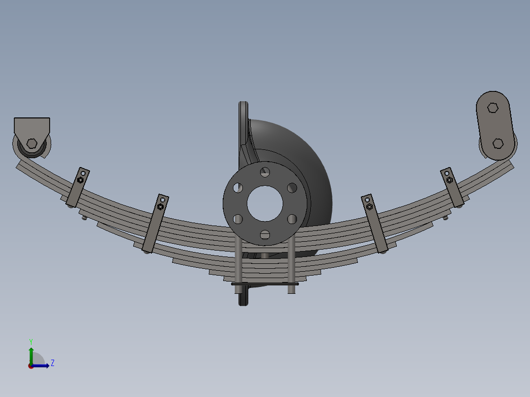 钢板弹簧悬架左视图