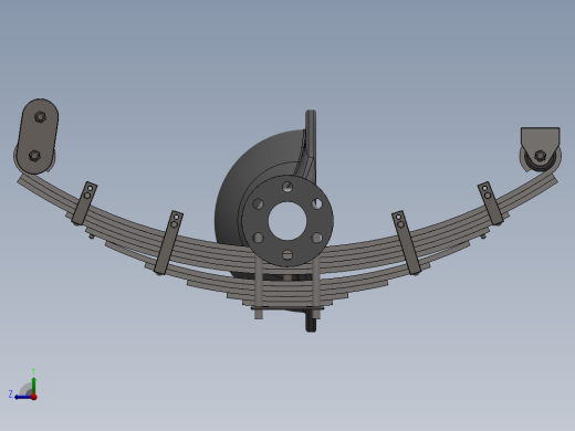 钢板弹簧悬架右视缩略图