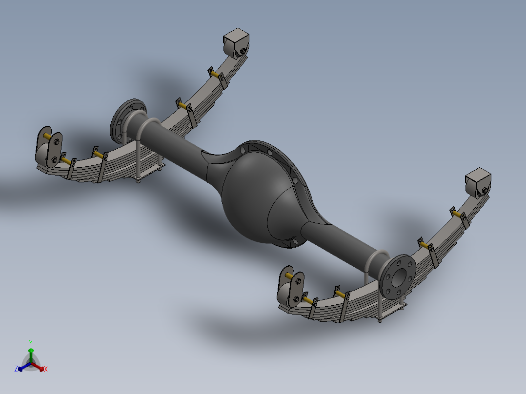 钢板弹簧悬架正等轴测图