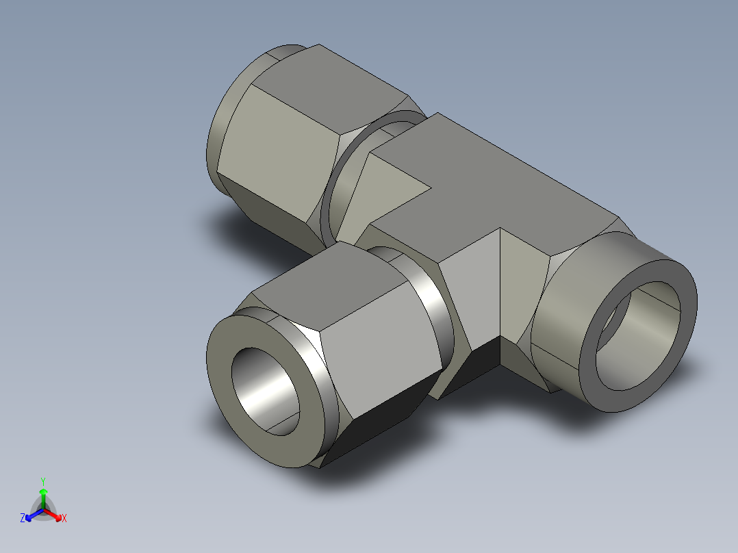 卡套式工业通用硬管接头8_mbu-s正等轴测图