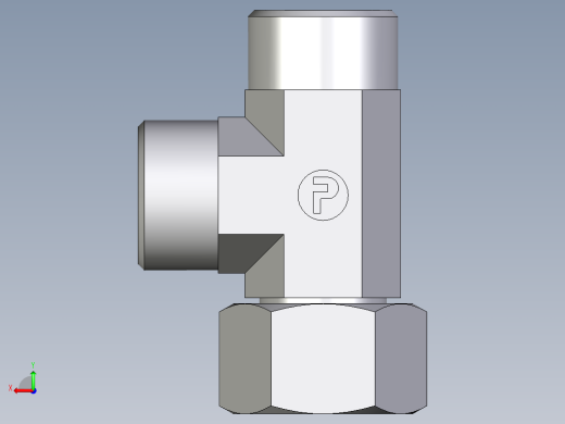 卡套式工业通用硬管接头EO_Swivel_nut_run_tee_EL20SOMDCF后视缩略图