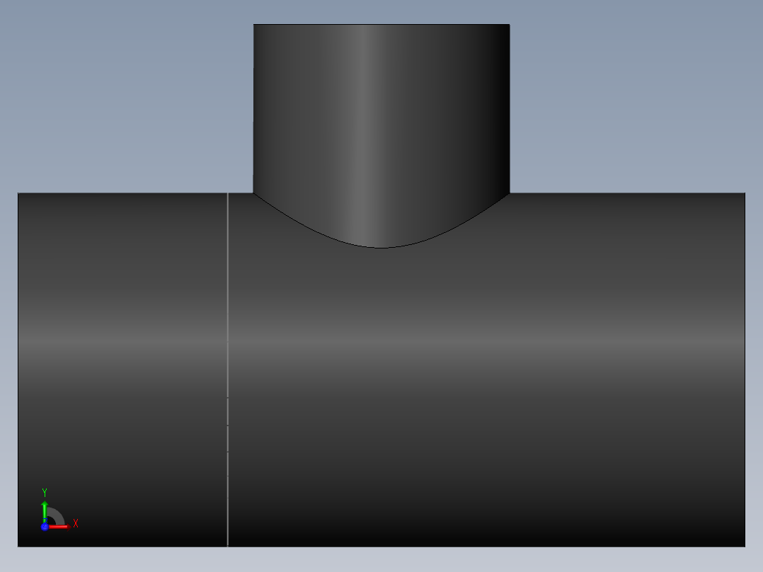 PVC管件-1.5x1in R-Tee右视图