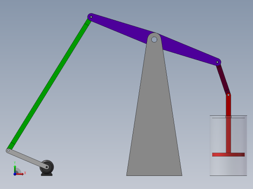 蒸汽机连杆机构模型与仿真前视缩略图