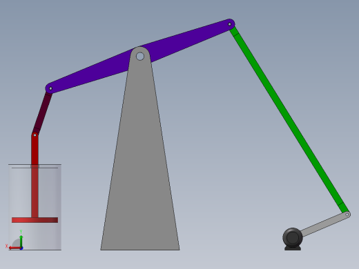 蒸汽机连杆机构模型与仿真后视缩略图