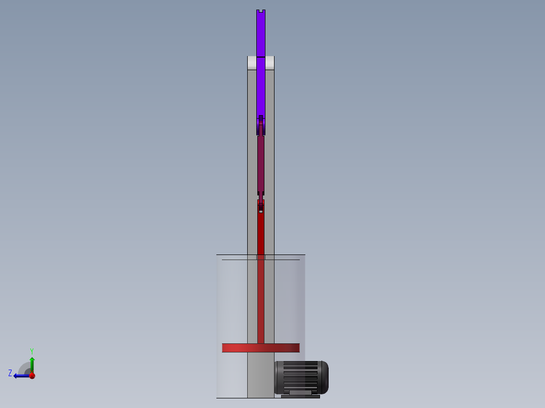 蒸汽机连杆机构模型与仿真右视图
