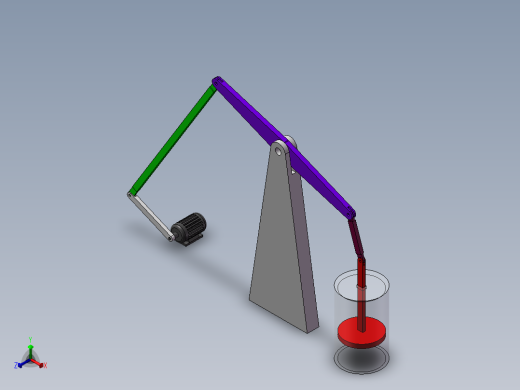 蒸汽机连杆机构模型与仿真正等轴测缩略图