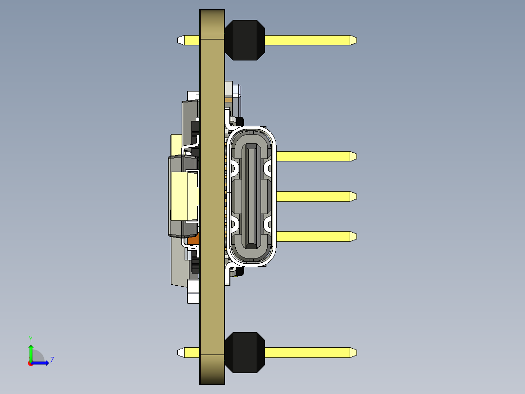 Arduino nanoUSB型C连接器左视图