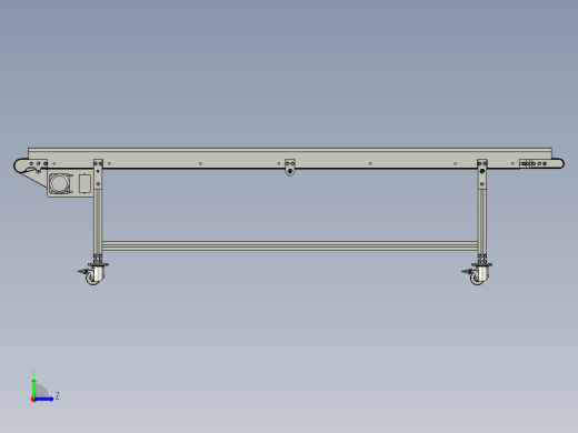2.5米小皮带流水线（带工程图）3D图纸左视缩略图
