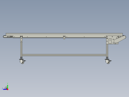 2.5米小皮带流水线（带工程图）3D图纸右视缩略图
