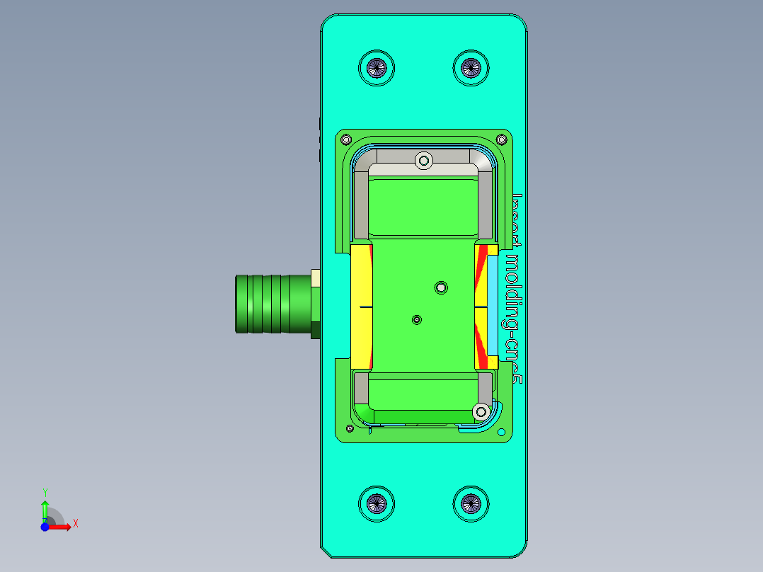 CNC5笔记本CNC工装夹具三维模型前视图