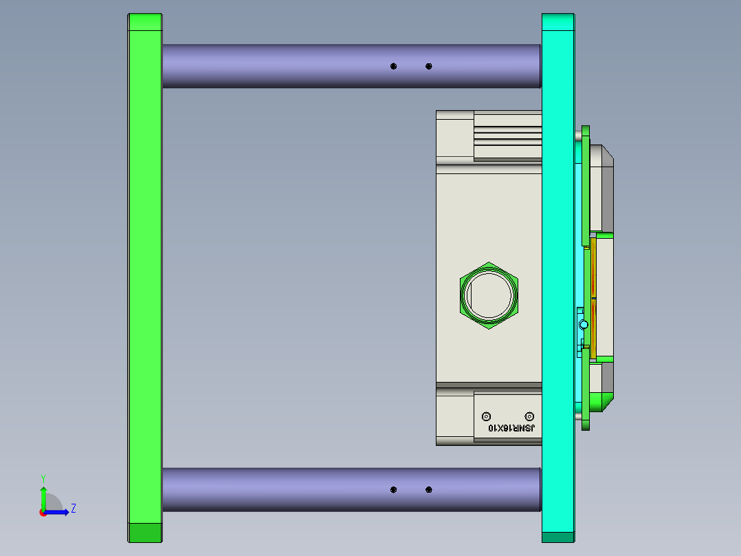 CNC5笔记本CNC工装夹具三维模型左视图