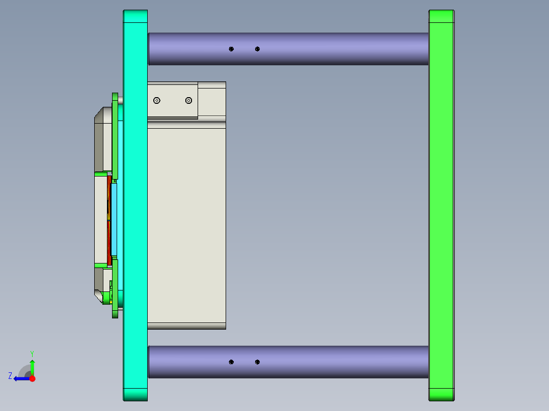 CNC5笔记本CNC工装夹具三维模型右视图