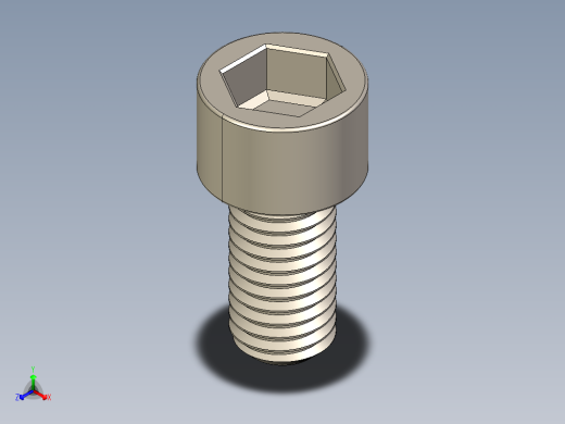 Screw_DIN_912_M10x20F_A2.STEP公制内六角螺钉
