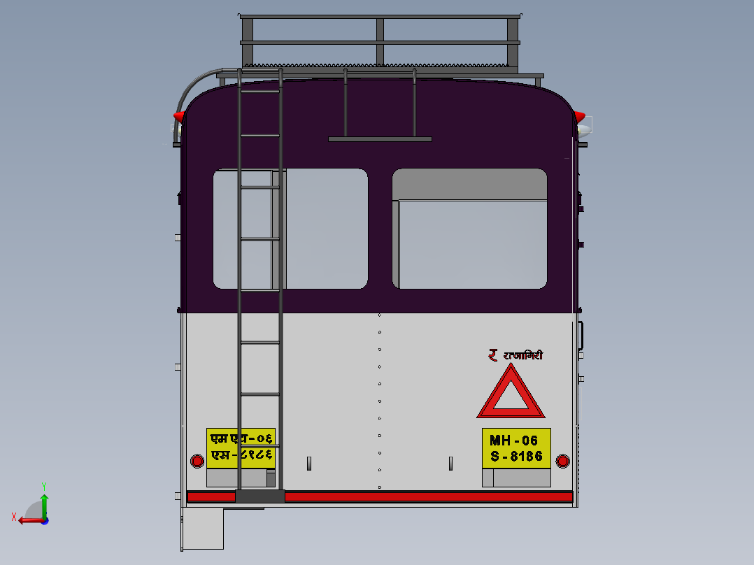 客车、公交车(27)后视图