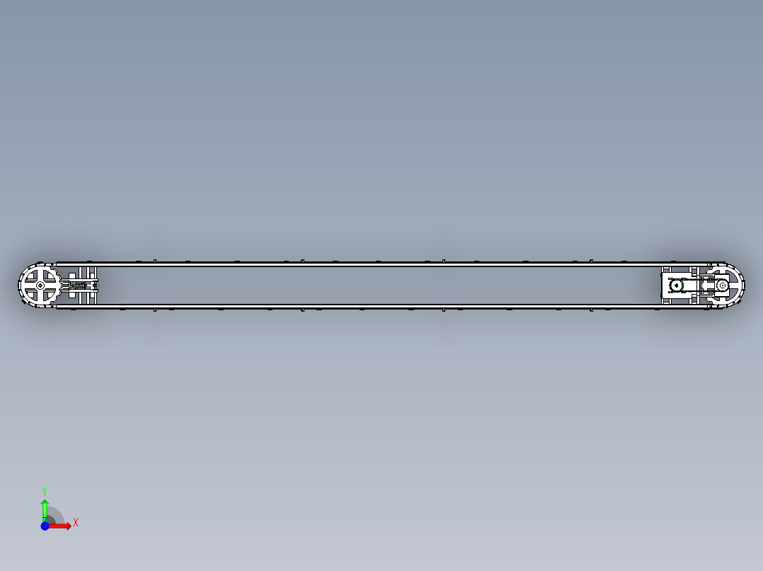 环形滚轮输送线设计前视图