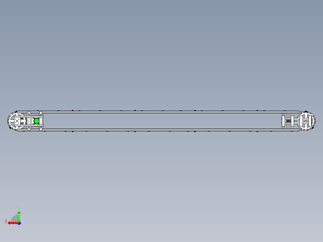 环形滚轮输送线设计后视图
