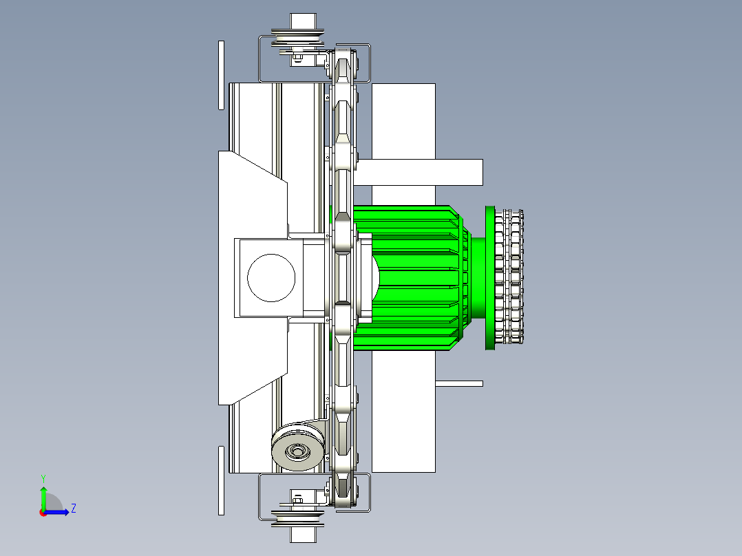 环形滚轮输送线设计左视图