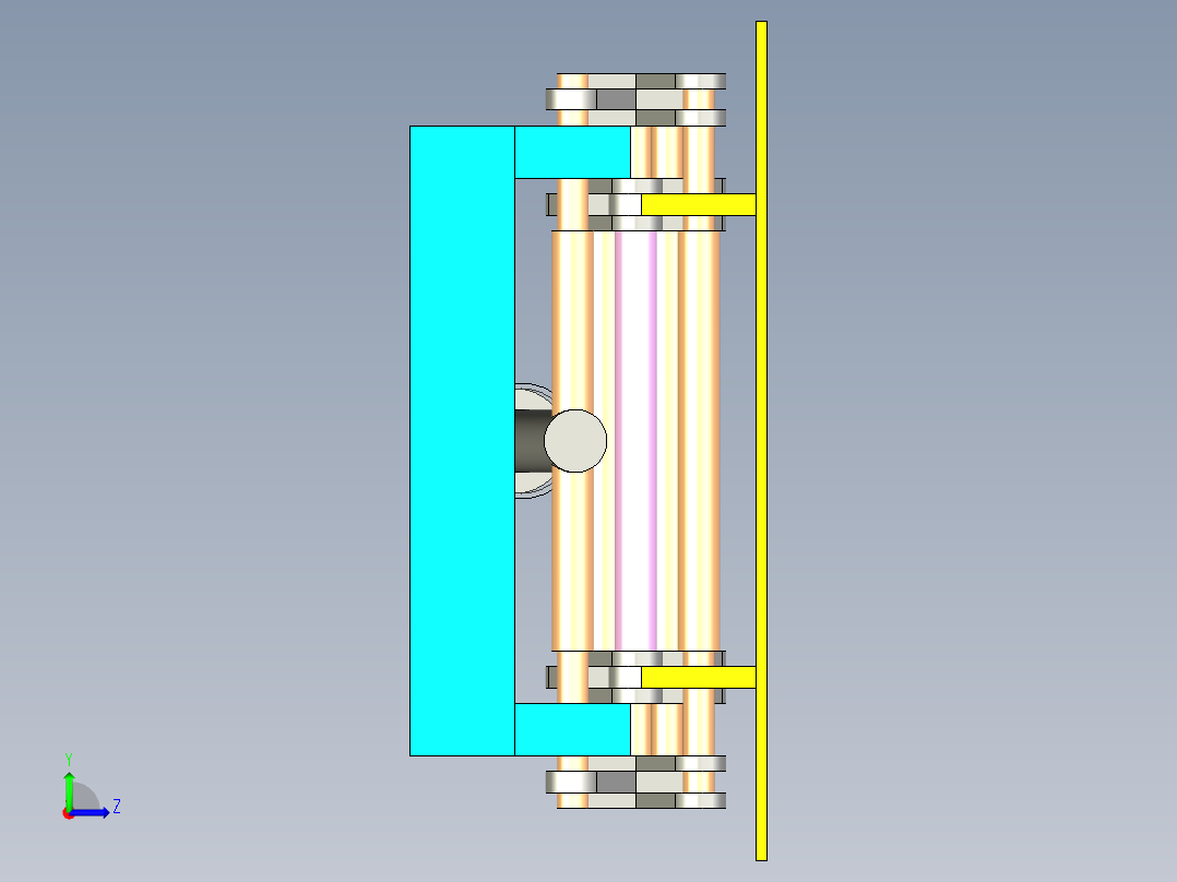 剪叉式升降平台模拟左视图