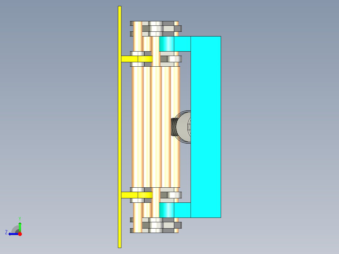 剪叉式升降平台模拟右视图