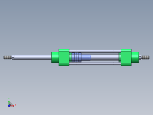 拉杆气动气缸32x12x100毫米前视缩略图