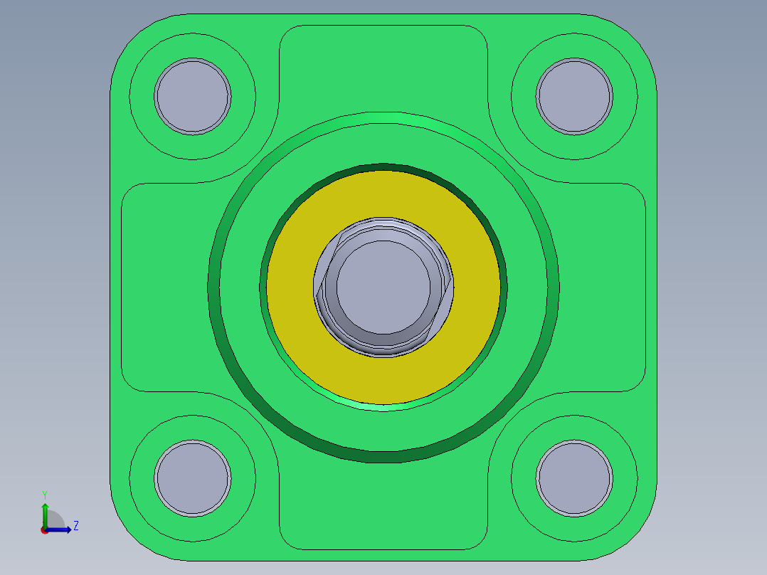 拉杆气动气缸32x12x100毫米左视图