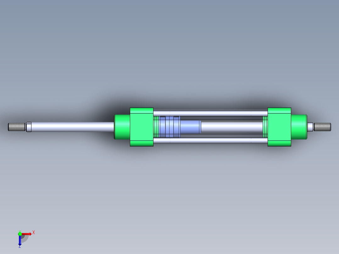 拉杆气动气缸32x12x100毫米俯视图