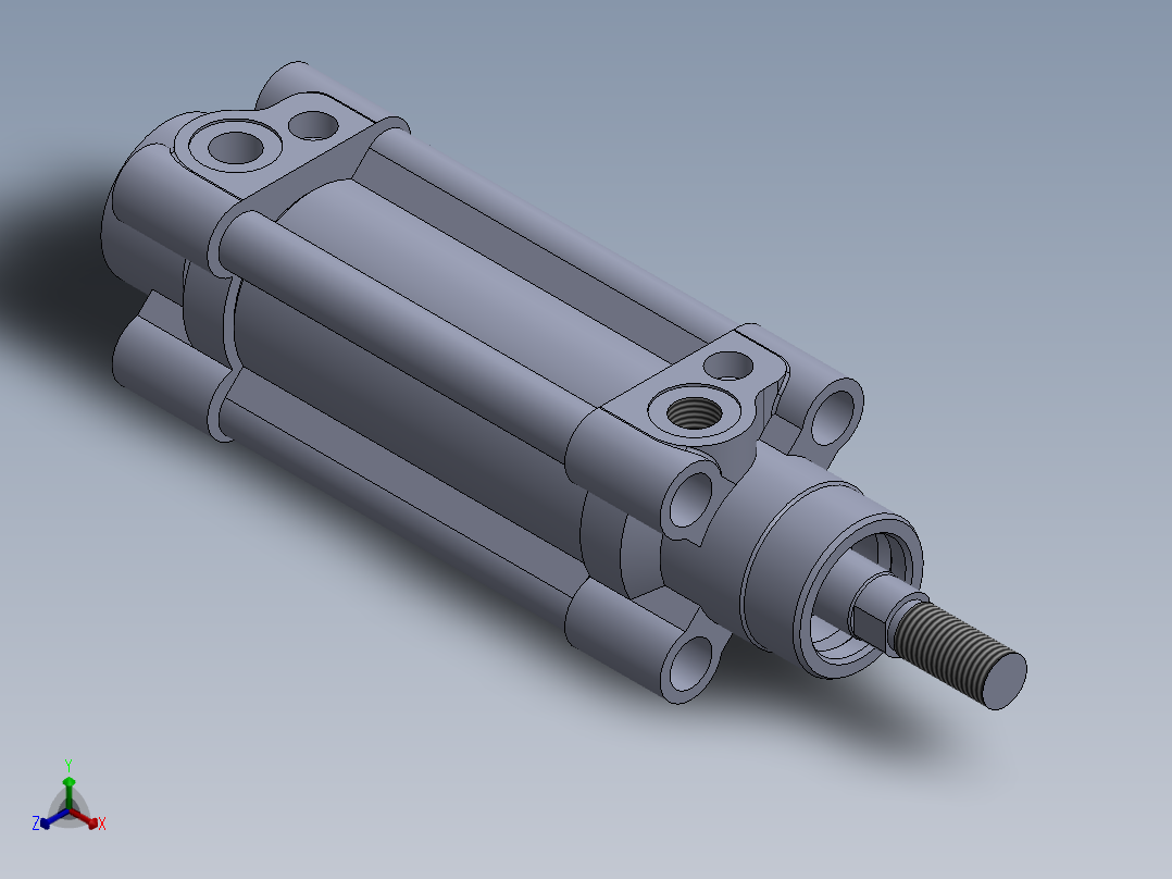 气缸(力士乐)32x12x40毫米正等轴测图