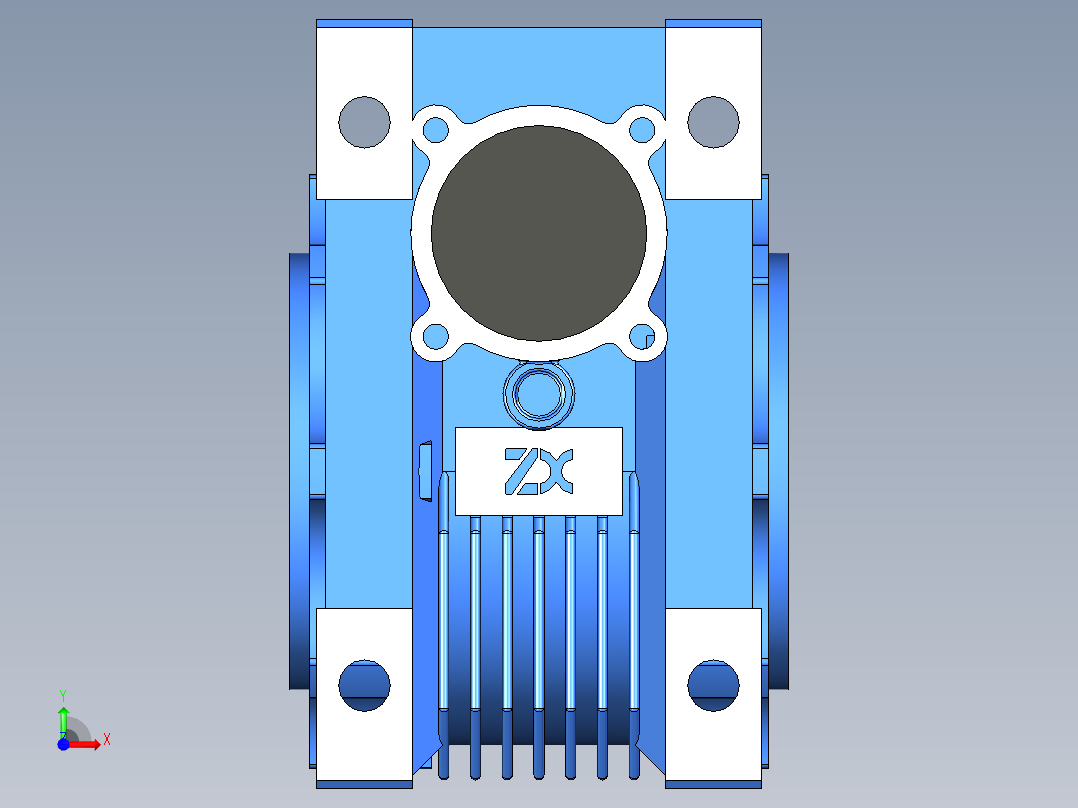 NRV030-090型蜗轮蜗杆减速机[NRV030╱20╱B3]前视图