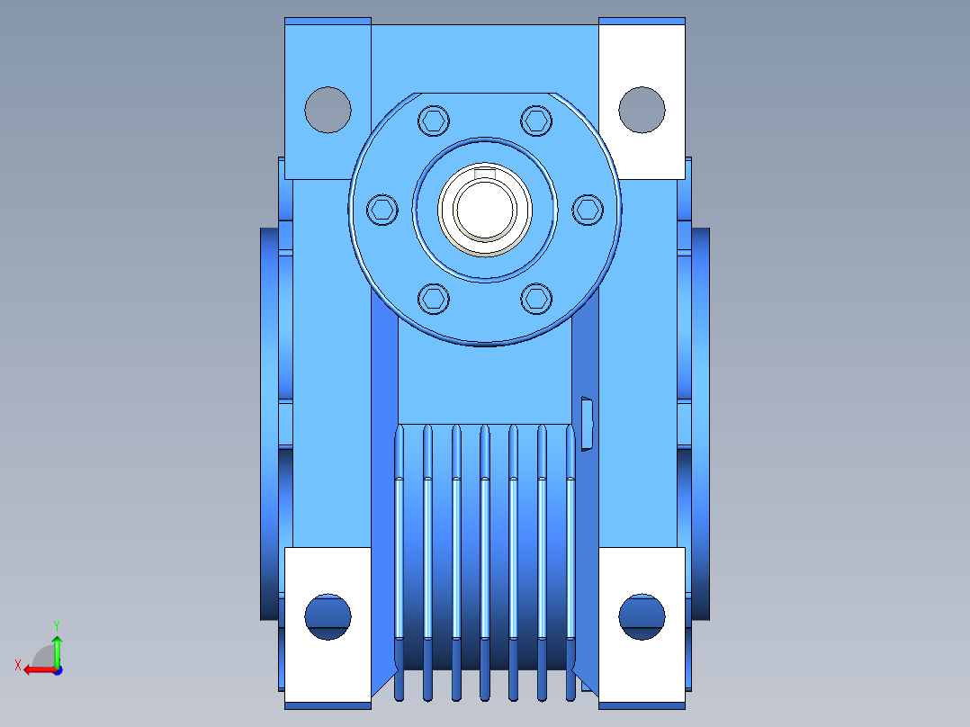 NRV030-090型蜗轮蜗杆减速机[NRV030╱20╱B3]后视图