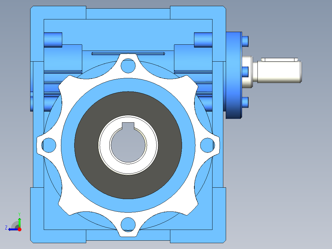 NRV030-090型蜗轮蜗杆减速机[NRV030╱20╱B3]右视图