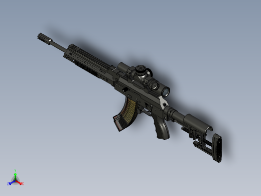 手枪左轮冲锋枪老式狙击步枪设计3D图纸akm-iridium-civil STP