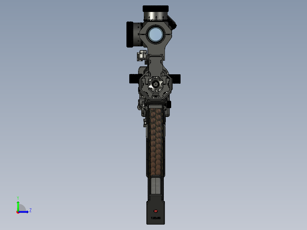 手枪左轮冲锋枪老式狙击步枪设计3D图纸akm-iridium-civil STP左视图