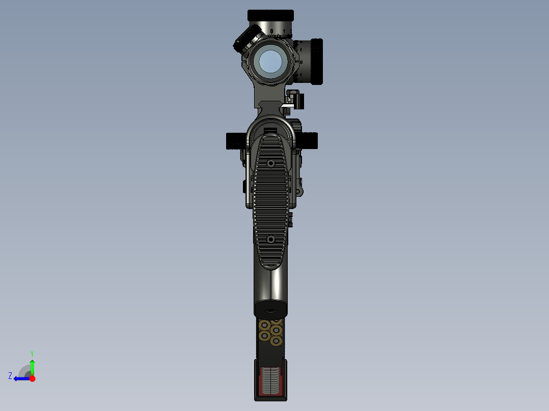 手枪左轮冲锋枪老式狙击步枪设计3D图纸akm-iridium-civil STP右视图