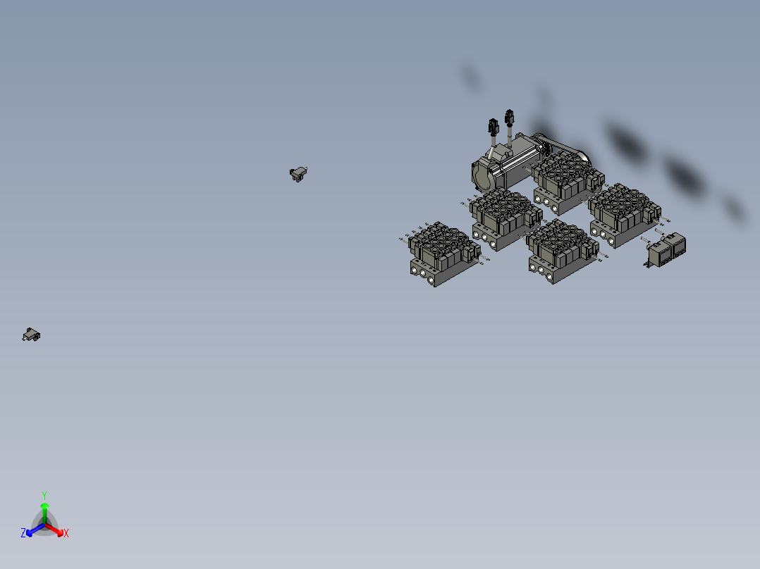 F01AE00021-A300-01顶滑座组件正等轴测图