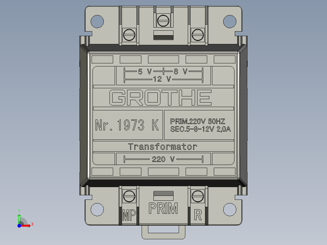Grothe 变压器前视图