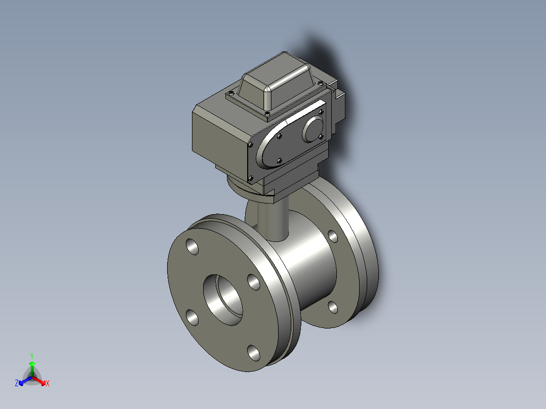 电动蝶阀DN50主视图