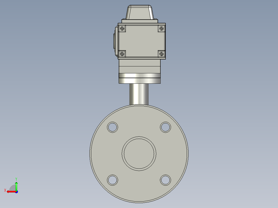 电动蝶阀DN50后视图
