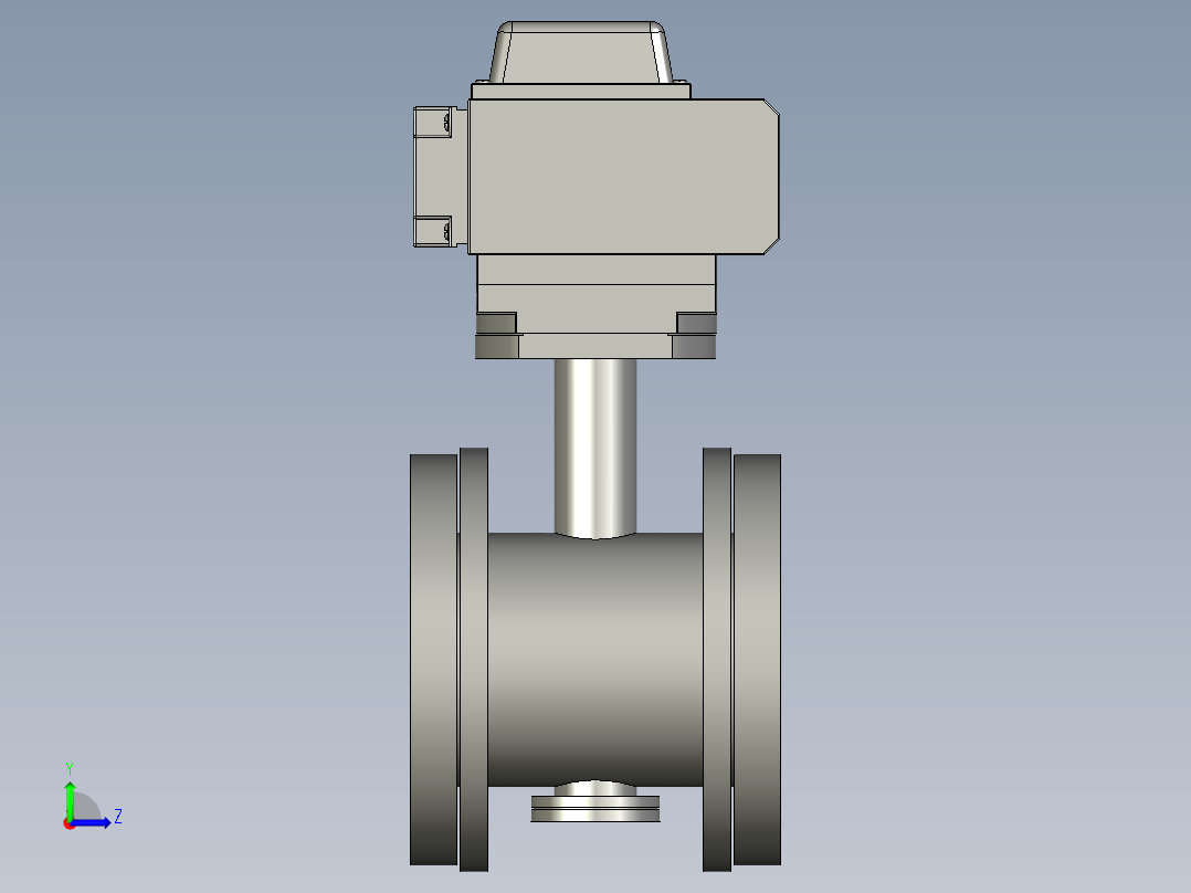电动蝶阀DN50左视图