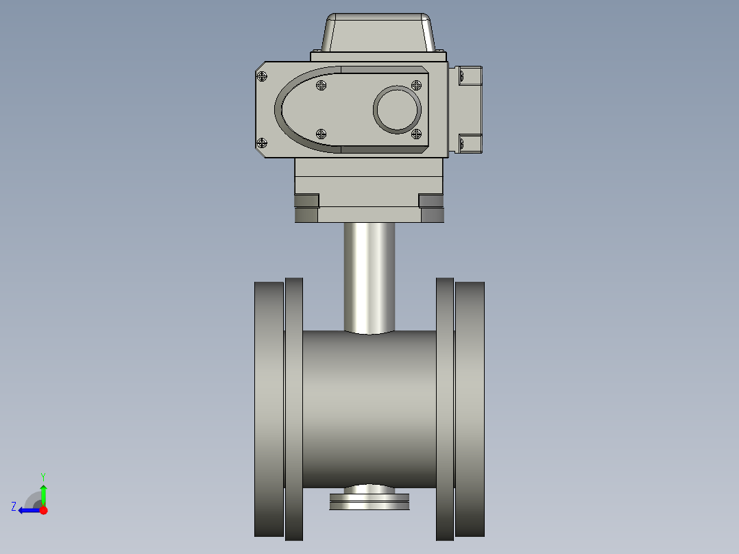 电动蝶阀DN50右视图