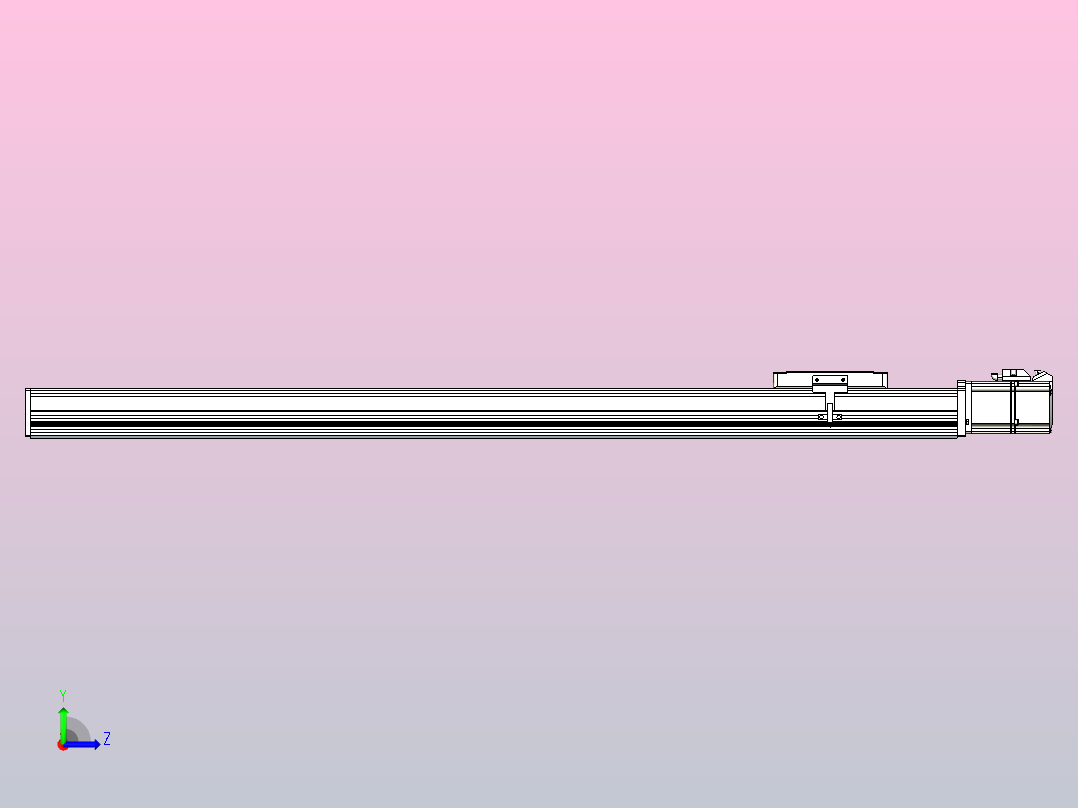 滚珠丝杠直线轴带导轨全封闭TPA-HCR-105D-1610C-L800-M-Y-P40-N3左视图