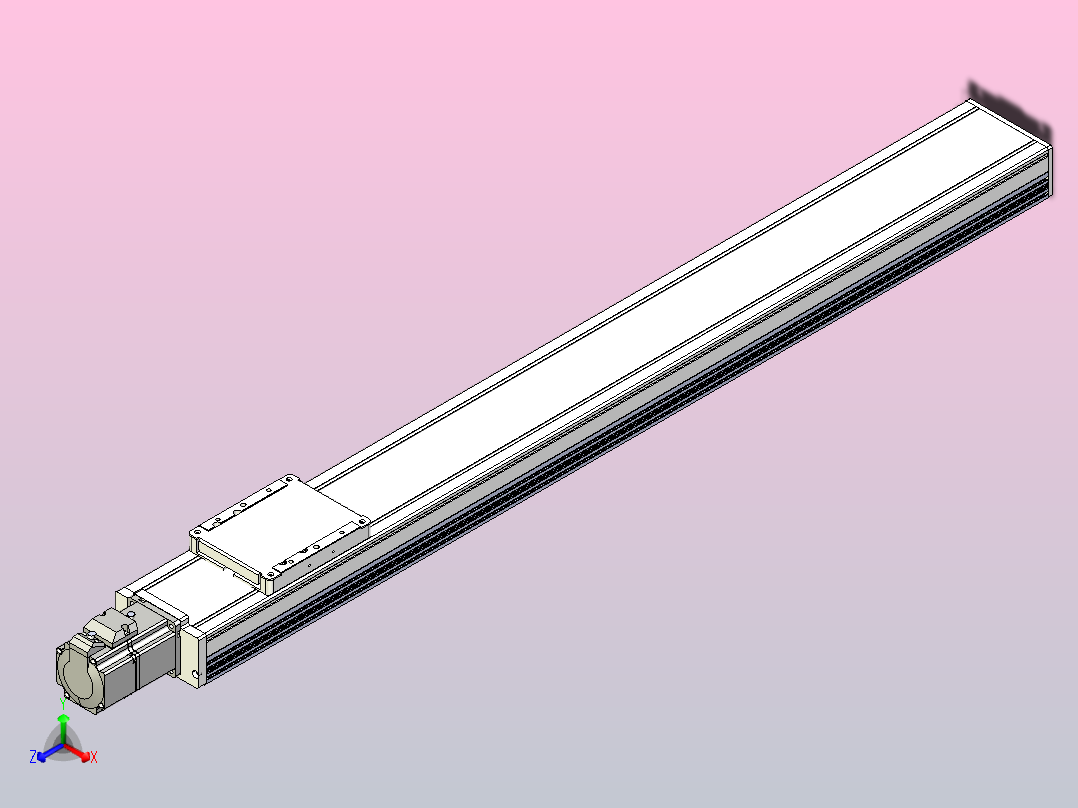 滚珠丝杠直线轴带导轨全封闭TPA-HCR-105D-1610C-L800-M-Y-P40-N3正等轴测图