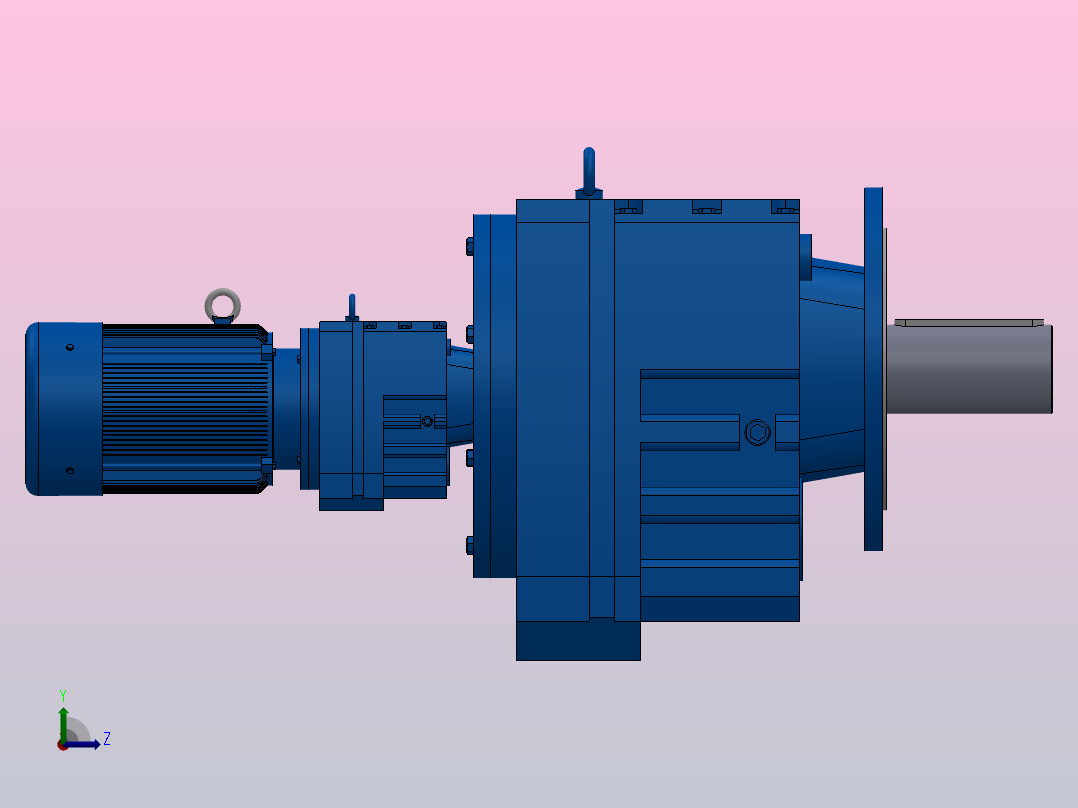 RF147R77法兰轴伸式组合型斜齿轮减速机RF147R77-Y2.2-4P-100-M1-0°-Φ450左视图