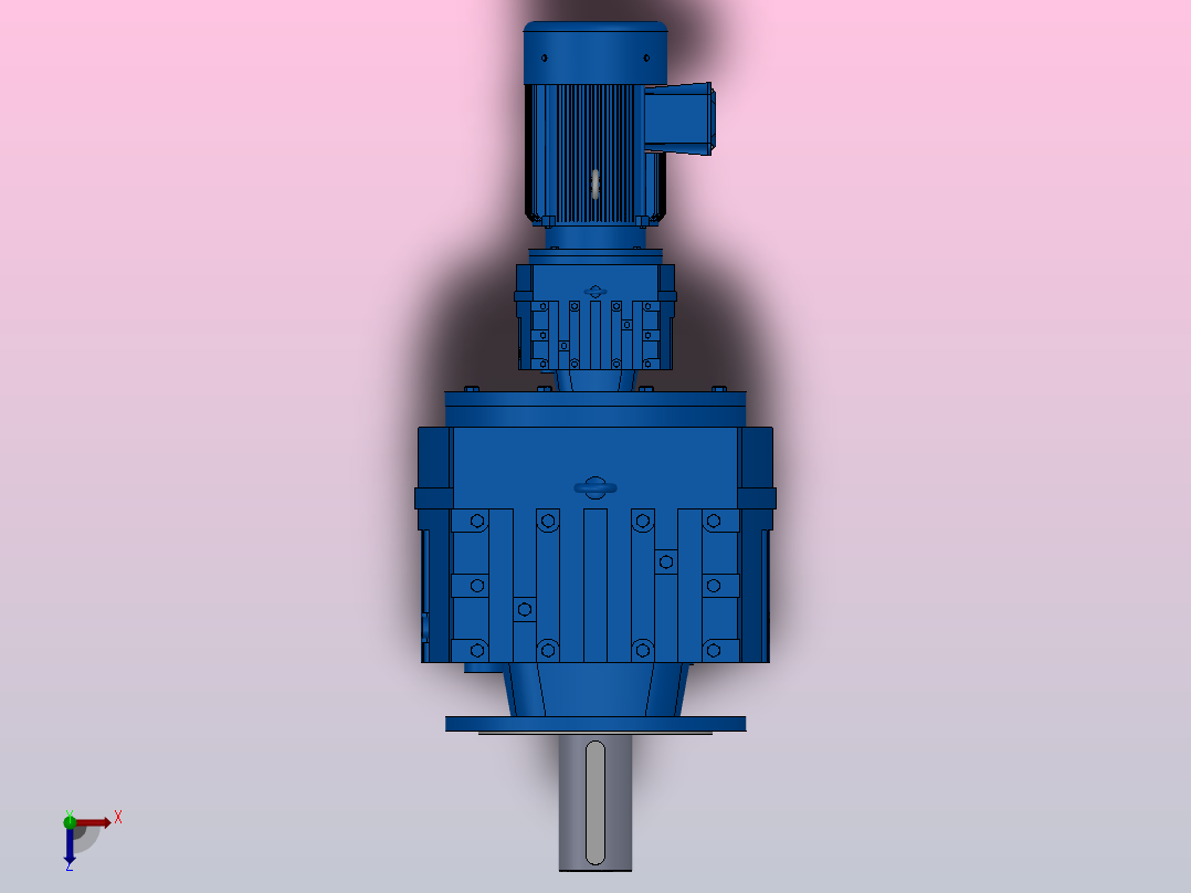 RF147R77法兰轴伸式组合型斜齿轮减速机RF147R77-Y2.2-4P-100-M1-0°-Φ450俯视图