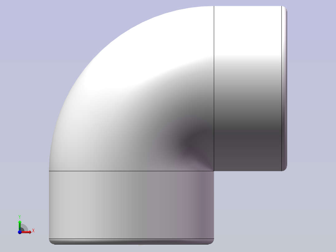 90°弯头（UPVC）前视图