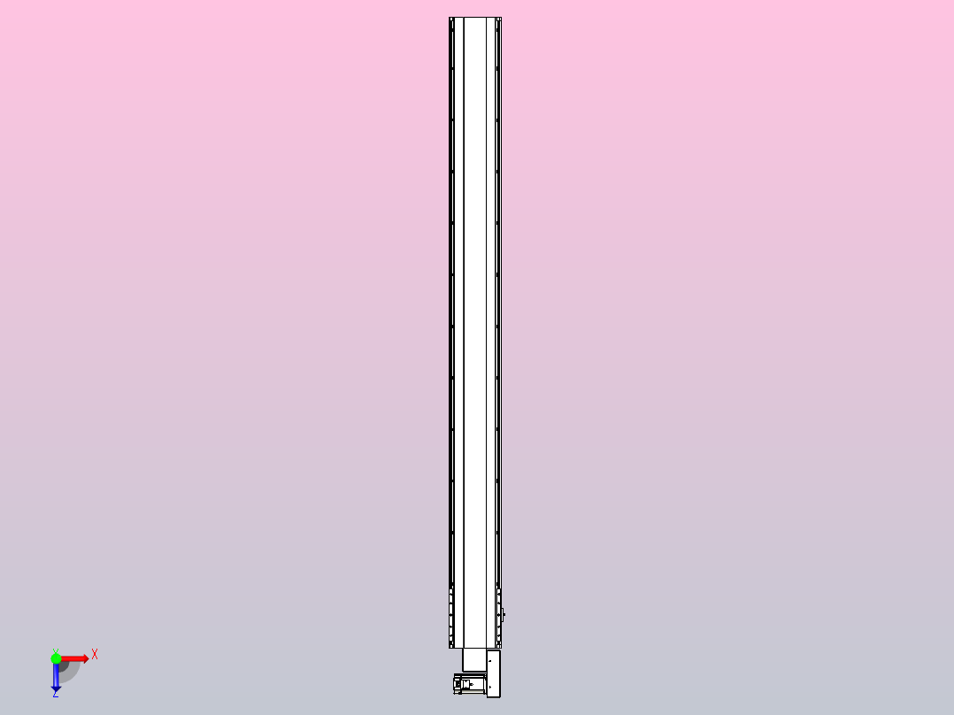 皮带直线轴半封闭可选导轨TPA-HNB-202D-140-L2100-MR-C-P75-N3俯视图