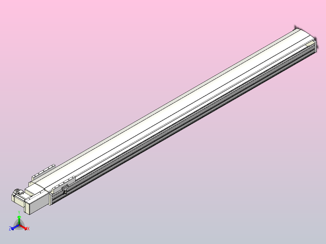 皮带直线轴半封闭可选导轨TPA-HNB-202D-140-L2100-MR-C-P75-N3正等轴测图