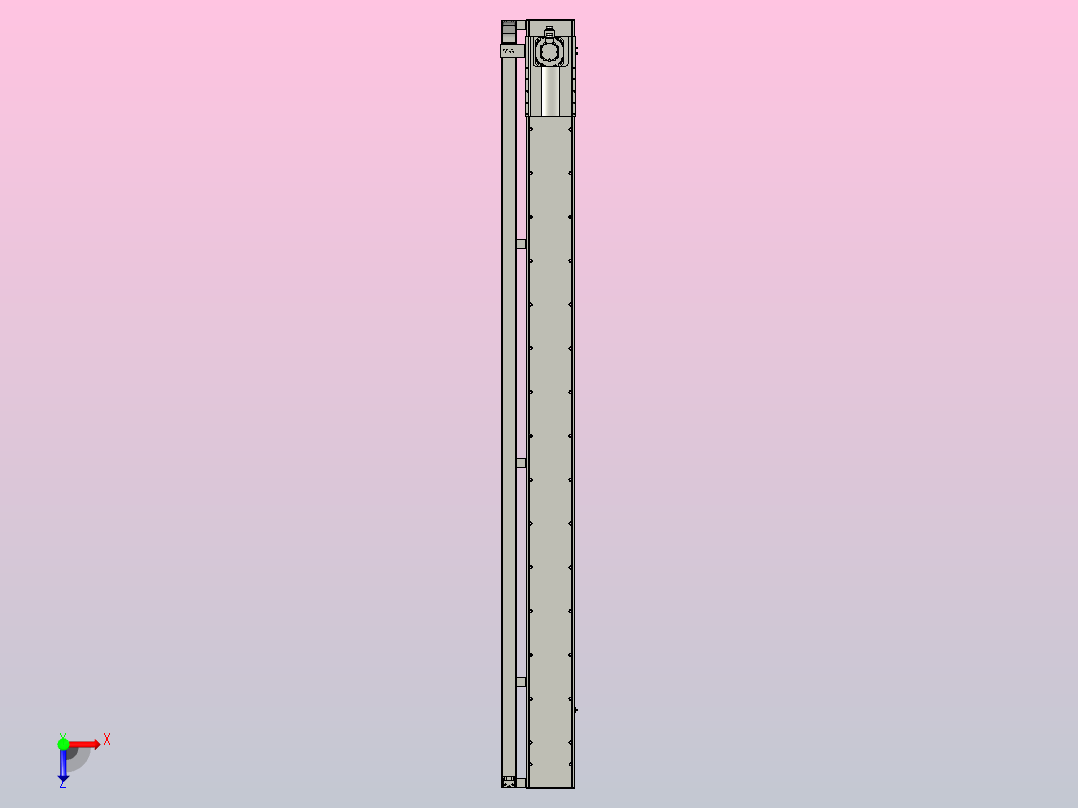 MFM22-BC-1000W-3000L齿轮齿条模组MFM22 最大负载150KG俯视图
