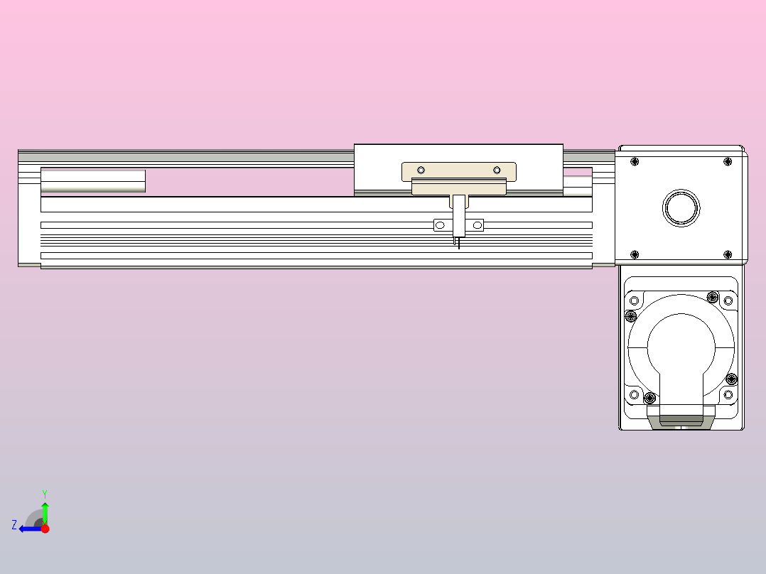 皮带直线轴半封闭可选导轨TPA-HNB-105D-90-L100-RP-Y-P20-N3右视图